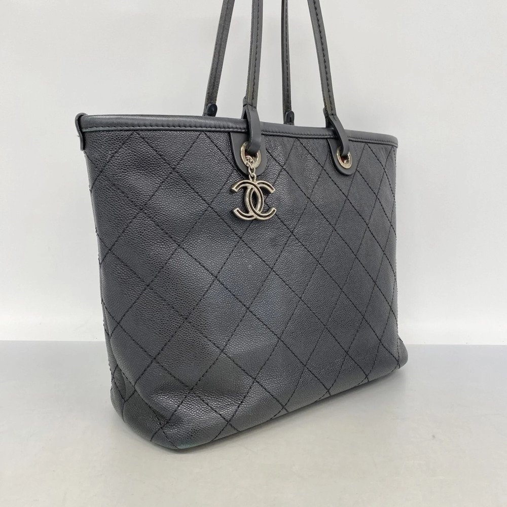 CHANEL Black Caviar Leather Tote Bag - Picture 2 of 10